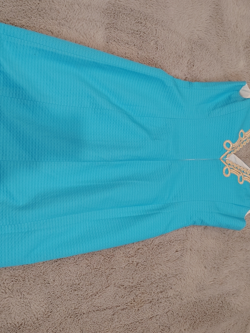 Lilly Pulitzer pastel blue dress with Gold Detailing - Picture 2 of 3